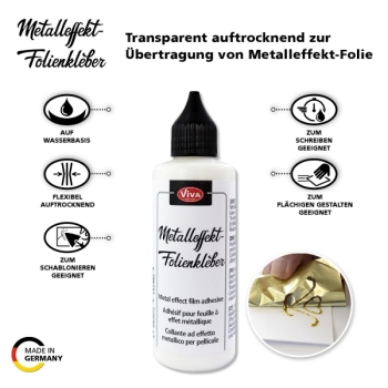 Preview: Viva Decor Metalleffekt Folienkleber transparent, 90ml (g.P. 1L = 66,67€)